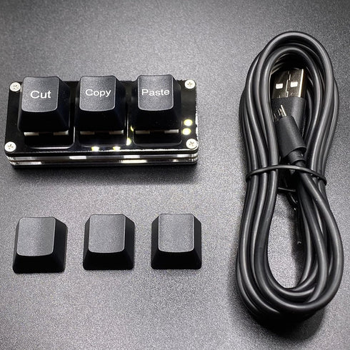 Mini 3-Key Cut Copy Paste Keyboard Ctrl X C V Shortcut One Handed RGB Macro Pad Gaming Mechanical Keyboard OSU Keypad