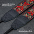 Padwa Lifestyle Camera Strap - 2" Wide Red Vintage Jacquard Embroidery Flower Strap with Genuine Leather Head,