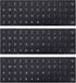 3PCS Universal English Keyboard Letter Stickers, Replacement Stickers with Black Background and White Lettering