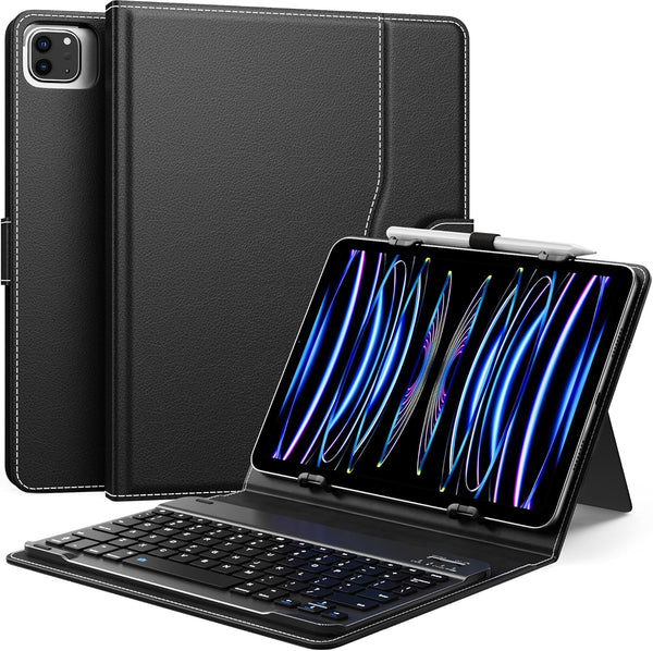 MoKo Universal Tablet Case with Keyboard for 9", 9.7", 10.1", 10.2", 10.4", 10.5", 10.9", 11" Tablets, with Removable