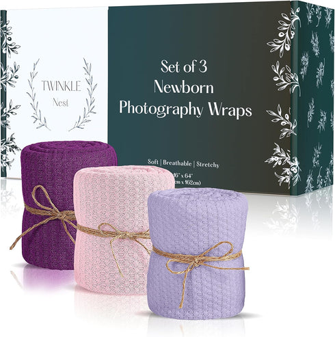 Baby Wrap. Set of 3 Newborn Photography Wraps. Baby Swaddle or Blanket