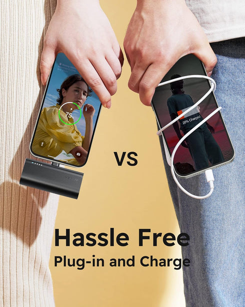 VEGER 5000mAh Portable Charger, USB C Power Bank, Fast Charging 20W Mini Battery Pack for iPhone 16/15, Samsung Galaxy