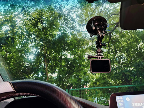 LSYRIA 1/4" 360 Insta360 X3, Double Layer Suction Cup Mount with Double Ball Head Magic Arm, Screw Rotating Camera