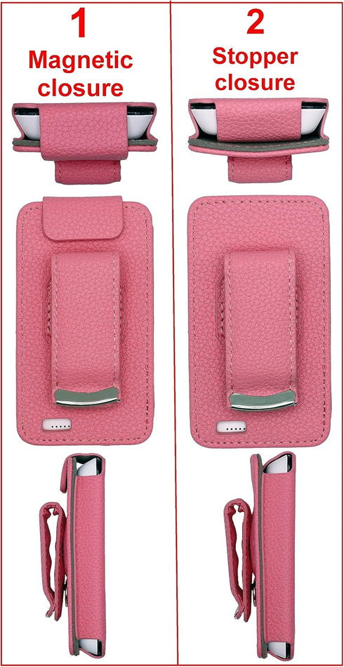 Fitted Leather Case with Screen Protector for Dexcom G7/G6 Receiver, Lanyard Included, Pink