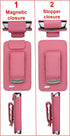 Fitted Leather Case with Screen Protector for Dexcom G7/G6 Receiver, Lanyard Included, Pink