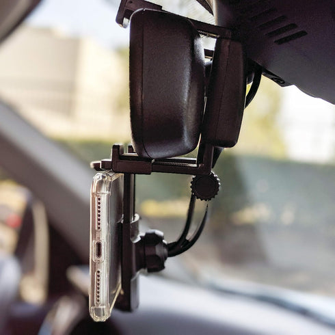 Cellet Vehicle Rear View Mirror Phone Holder Mount Universal Smartphone Cradle Compatible with iPhone Samsung
