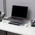 Contemporary Clear Glass Monitor Stand - Stylish Desktop Organizer and Laptop Riser