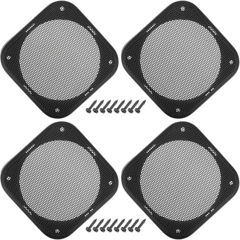 ACROPIX Universal 4" Car Speaker Grills Cover, Mesh Square Audio Speaker Subwoofer Protector Case, Pack of 4