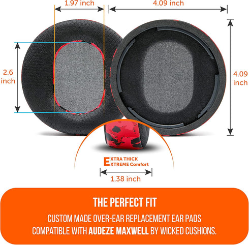 WC Freeze Maxwell Cooling Gel Replacement Earpads for Audeze Maxwell Headphones, Elevate Comfort and Sound Isolation