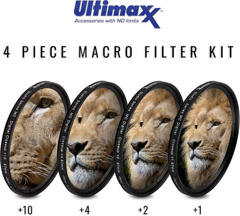 Ultimaxx 67MM Complete Lens Filter Accessory Kit - UV CPL FLD + Macro Close Up Set