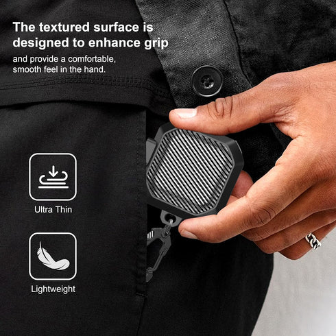 RFUNGUANGO Military Carbon Fiber Case Cover for Samsung Galaxy Buds 2 Pro/Buds Pro/Buds Live/Buds 2, with