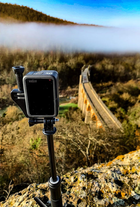 Black Vertical Mount for GoPro Hero 4/5/6/7/8/9, DJI Osmo Action, Compatible with iPhone