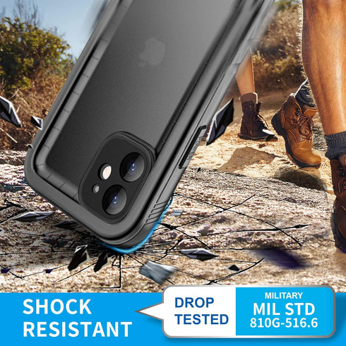 Cozycase Compatible with iPhone 12 Mini Waterproof Case, Full Body Rugged Dustproof Shockproof Case with Built-in