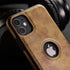 Retro Leather Case for iPhone 11, Anti-Knock Soft TPU Business Shell (Brown)