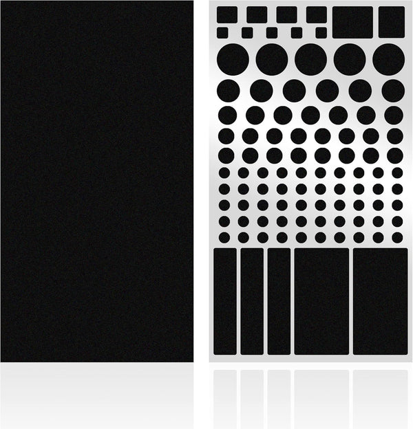 FLANCCI LED Light Blocking Stickers - Blackout LED Covers, Dim 50%-80% of Lights, 2 Sheets (1 Cut Out + 1 Uncut)