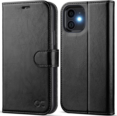 OCASE Compatible with iPhone 12 Case/Pro Wallet Case, PU Leather Flip Case with Card Holders, RFID Blocking Kickstand