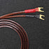 XMSJSIY HIFI OFC Speaker Wire with Spade to Banana Plug Jumper Cable, 4 Banana to 4 Y-shaped Fork Plug (2M)