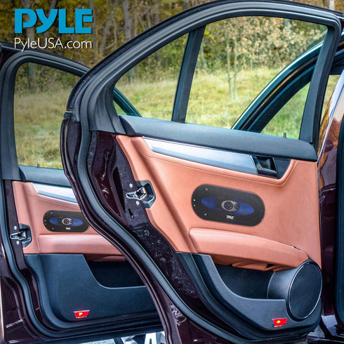 Pyle 3-Way Universal Car Stereo Speakers, 300W 4" x 10" Triaxial Loud Pro Audio, Universal OEM Quick Replacement