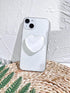 VJQ 3D Simple Heart Phone Grip Stand, Cute Solid Color Cell Phone Holder,Multi Functional Collapsible Phone Charms