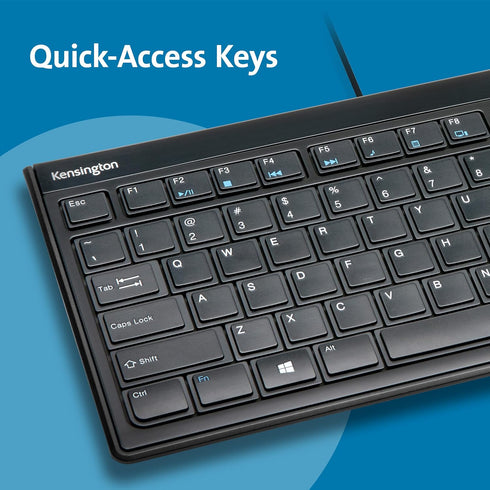 Slim Type Wired Keyboard K72357USA by Kensington, Black