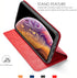 ZCDAYE Wallet Case for iPhone X/iPhone Xs, Magnetic Premium Vintage PU Leather Shockproof Folio Flip Case (Red)
