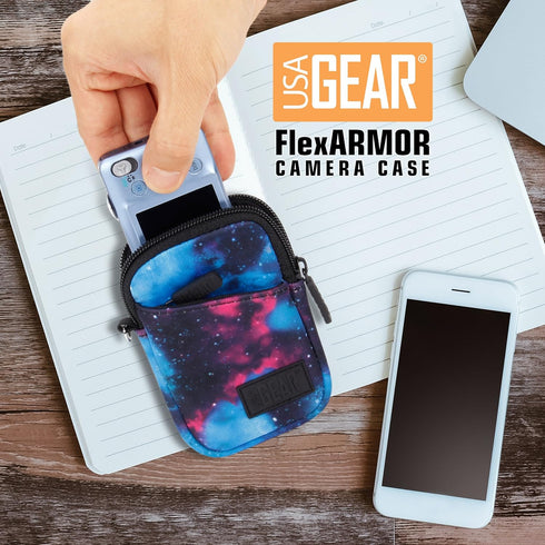 USA Gear Small Camera Case for Compact Digital Cameras, Compatible with Canon PowerShot, Canon Ivy, Nikon Coolpix A300,