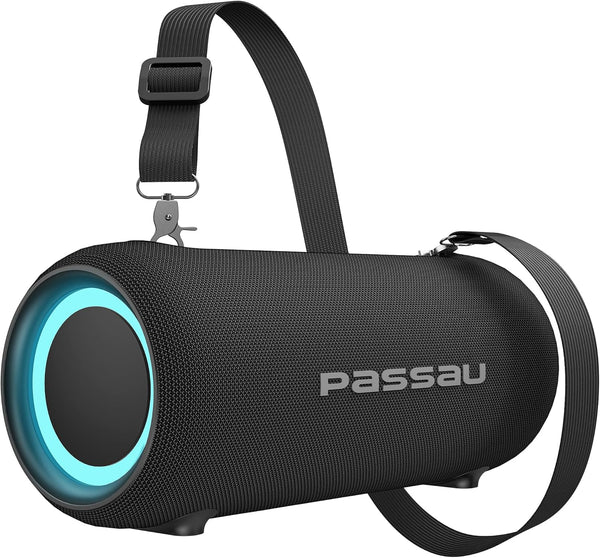 Passau Portable Bluetooth Speakers, 40W Peak Loud Stereo Sound, Deep Bass with Passive Radiators, Adjustable Strap,