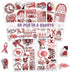 Pack 50 PCS Oral Throat Cancer Awareness Stickers, Decorative Ribbon Vinyl Decals for Survivor Fight Inspirational Label