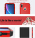 YmhxcY iPhone X/Xs Case with 2 EPU Screen Protectors, Shockproof & Dropproof Protection - Red/Black, 5.8"