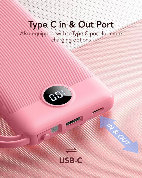 VRURC 4 5 2 17 16 15 14 13,Samsung,Android-Barbie Pink(1 Pack) Portable Phone Charger, Travel Portable Charger