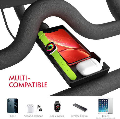 Phone Holder Compatible with Peloton Bike & Bike Plus, Original Design Tray for iPhone and Cell Phones