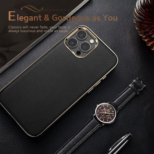 LOHASIC Leather Case for iPhone 13 Pro Max, Premium Slim Classic Cover Soft Grip Shockproof Compatible with 5G 6.7 inch