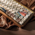 XVX MOA Japanese Keycaps, Fugaku Brown Keycaps, 140 Keys PBT Dye Sublimation Custom Set for Mechanical Keyboards