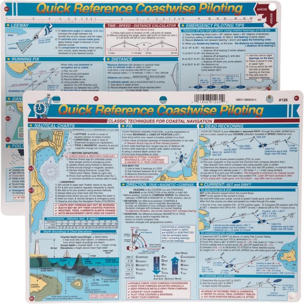 Davis Instruments Coastwise Piloting Quick Reference Card - Classic Techniques for Costal