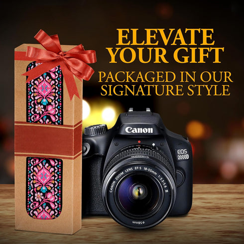 Art Tribute Pink Woven Camera Strap, Embroidered Elegant Universal Neck & Shoulder Strap for All DSLR and SLR Cameras,