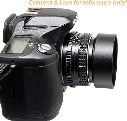 Fotasy Metal 55mm Lens Hood, 55 mm Hood Shade, Compatible with Standard Prime Lense with 55mm Filter Thread Diameter, Screw-in, with 58mm Lens Cap