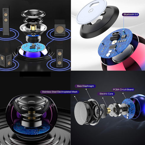 TWS Wireless Portable Small Bluetooth Speakers with Big Sound, Wireless Stereo Pairing, Minimalism Design, Metal