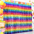 Sparkly Rainbow Foil Fringe Curtain, Metallic Streamers Tinsel Party Backdrop Decorations - 2 Packs