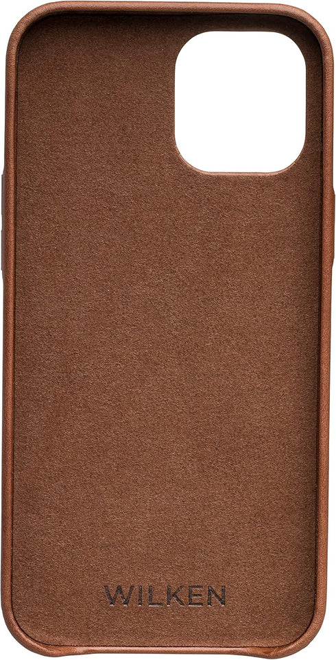 Wilken Leather Wrapped Case for iPhone 12 Pro Max | Brown | Compatible with MagSafe & Wireless Charging | Top Grain