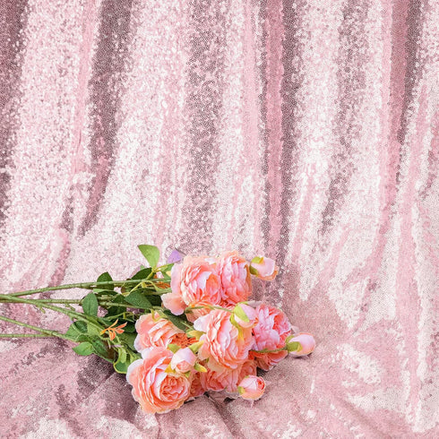 Pink Sequin Backdrop Curtains 2 Panels, 4FTx8FT Glitter Pink Photo Drapes for Party, Wedding, Baby Shower