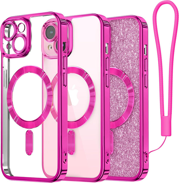 Meifigno Candy Mag Series Case for iPhone 15 Plus 6.7" - Barbie Pink, MagSafe Compatible, Full Camera Protection,