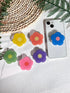 VJQ Cartoon Flowers Phone Grip Stand, Cute Clear Cell Phone Holder,Collapsible Cell Phone Accessory, Phone Charms