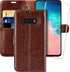 MONASAY Wallet Case for Galaxy S10e, 5.8 inch, Flip Folio Leather Cover with RFID Blocking, Brown, Screen Protector
