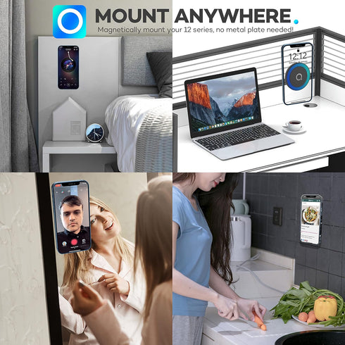 Sticky Magnetic Phone Mount, Compatible with Magsafe 15/14/13/12 Pro Max Mini, Car and Wall Mount