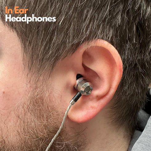 Sephia SP3060 Wired Headphones: HD Bass, Lightweight Aluminum, In-Ear Design, S/M/L Tips, Earphone Case, 3.5mm Cord.
