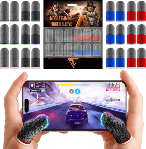 Empire Finger Sleeves for Gaming, Pack of 24 Anti Sweat Breathable Sensitive Finger Gloves, Silver Fibber Thumb Sleeves