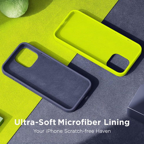 Cordking iPhone 15 Pro Case, Navy Blue, 6.1" Ultra Slim Silicone, Shockproof, Soft Anti-Scratch Microfiber Lining.