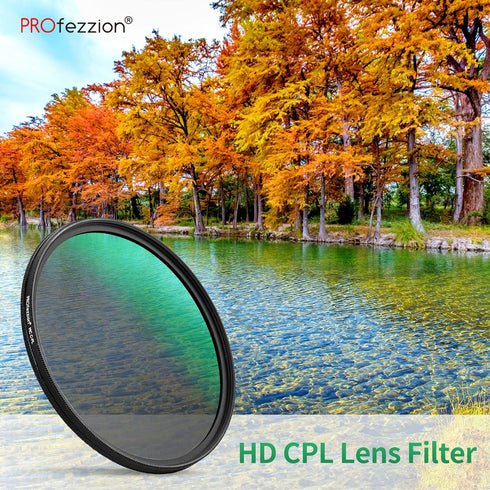 PROfezzion 55mm Circular Polarizer Filter for Nikon D5600 D3500 with 18-55mm/Sony A7 A7II A7III with 28-70mm Kit Lens,