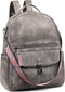 FADEON Leather Laptop Backpack Purse for Women, Designer Travel PU Backpack with