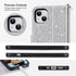 ULAK Wallet Case for iPhone 14 Plus, Card Holder, Flip Case for Women, PU Leather Kickstand, Shockproof, Silver